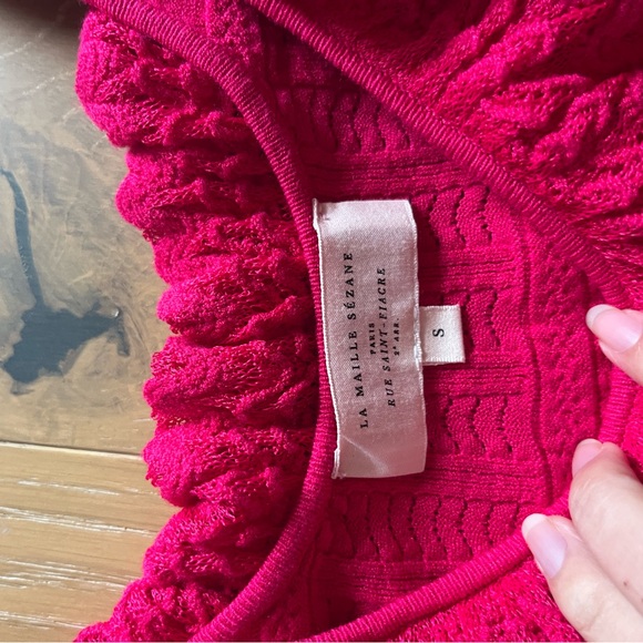 Sezane Pink Ruffle Top - Picture 4 of 8